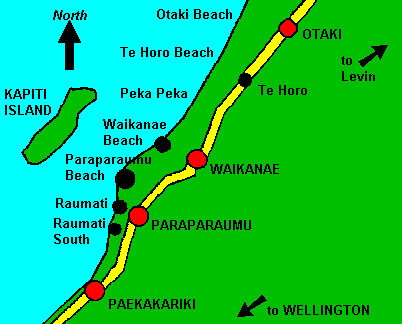 map of the Kapiti Coast district